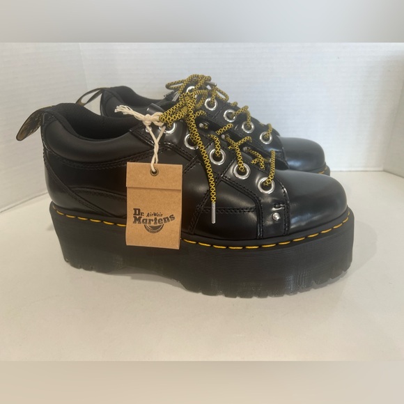 NWT Dr Martens 5I Quad Max Women's Size 10 Platform Derby Oxfords Leather /Black - Picture 1 of 8